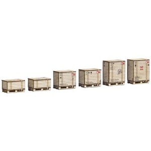 Busch, Busch 1811 H0 6 Paletten und 6 Holzkisten Bausatz, 