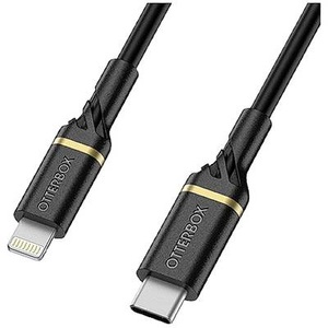 Apple, Otterbox - (1m) Premium MFI Robustes Lightning auf USB C Schnellladekabel Datenkabel Power Delivery (78-52551) - Schwarz, Otterbox USB-Ladekabel Fast Charging Lightning - USB C 1 m