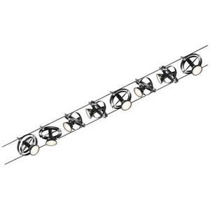 Paulmann, Paulmann Cardan Seilsystem achtflammig, schwarz m., Paulmann PAULMANN 94494 Seil-Basissystem GU5.3 Schwarz (matt)