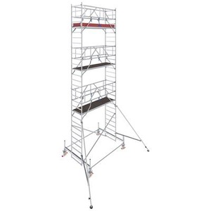 KRAUSE, Krause 774057 FahrGerüst Aluminium Rollgerüst fahrbar Arbeitshöhe (max.): 8.50 m Silber 237.5 kg, Alu-Fahrgerüst Stabilo Serie 100, 200 kg/m², TÜV-geprüft, gebremste Rollen, B 750 x T 2500 x H 8500 mm