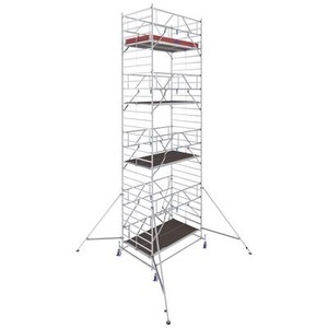 KRAUSE, Krause 782076 FahrGerüst Aluminium Rollgerüst fahrbar Arbeitshöhe (max.): 9.40 m Silber 382.5 kg, KRAUSE Fahrgerüst STABILO Serie 50, Plattformlänge 2,50 m, Arbeitshöhe 9,40 m