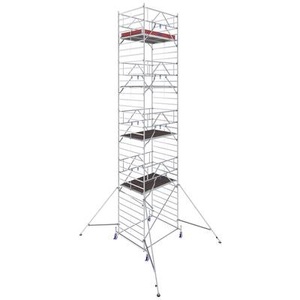 KRAUSE, Krause 781086 FahrGerüst Aluminium Rollgerüst fahrbar Arbeitshöhe (max.): 10.40 m Silber 358 kg, KRAUSE Fahrgerüst STABILO Serie 50, Plattformlänge 2 m, Arbeitshöhe 10,40 m