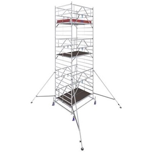 KRAUSE, Krause 781055 FahrGerüst Aluminium Rollgerüst fahrbar Arbeitshöhe (max.): 7.40 m Silber 282.5 kg, KRAUSE Fahrgerüst STABILO Serie 50, Plattformlänge 2 m, Arbeitshöhe 7,40 m