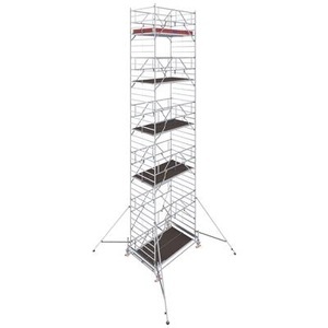 KRAUSE, Krause 784087 FahrGerüst Aluminium Rollgerüst fahrbar Arbeitshöhe (max.): 11.50 m Silber 471 kg, 
