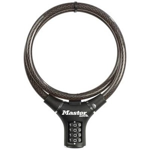 Masterlock, Masterlock 8229 Kabelschloss 12mm x 900mm schwarz 2019 Veloschlösser, Masterlock Kabelschloss mit Individuell Einstellbarem Zahlenschloss Schwarz | 90 cm