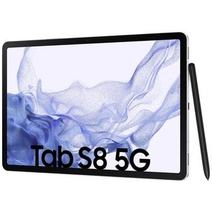 Samsung Galaxy Tab S8 5G, LTE/4G, WiFi 128 GB Silber Android-Tablet 27.9 cm (11 Zoll) 3.0 GHz, 2.5 GHz, 1.8 GHz