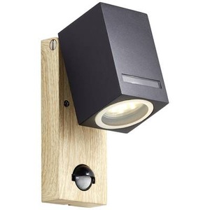 Brilliant, Außenwandleuchte Galeni mit Sensor, Brilliant Galeni 96376/76 Außenwandleuchte GU10 Schwarz, Natur
