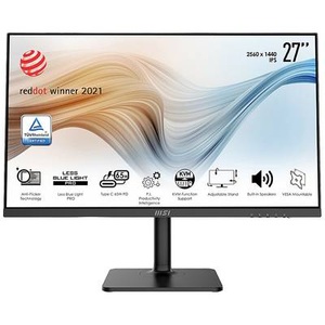MSI, MSI Modern MD272QPDE LED-Monitor 68.6 cm (27 Zoll) EEK F (A - G) 2560 x 1440 Pixel QHD 5 ms HDMI®, DisplayPort, USB-C?,, 