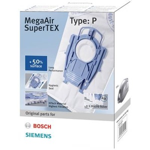 undefined, Siemens VZ41AFP Staubsauger-Zubehör und Verbrauchsmaterial, Staubsaugerbeutel MegaAir SuperTEX VZ41AFP (4+1) Typ P