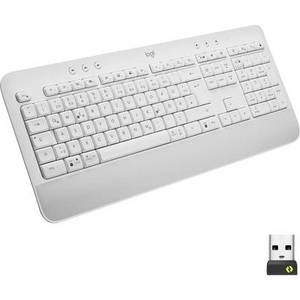 Logitech, Logitech Signature K650 Bluetooth®, Funk Tastatur Deutsch, QWERTZ, Windows® Weiß Beleuchtet, Spritzwassergeschützt, Logitech Signature K650 Bluetooth®, Funk Tastatur Deutsch, QWERTZ Weiß Spritzwassergeschützt