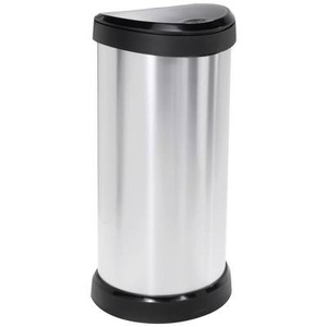 Curver, Curver DECO Bin 240641 Mülleimer 40 l (B x H x T) 335 x 685 x 285 mm Silber, Schwarz 1 St., Curver Mülleimer »Decobin«, 1 Behälter, 40 Liter