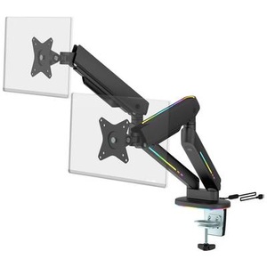 Deltaco, DELTACO GAM-135 - Doppelter Monitorarm (Schwarz), 