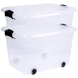 Siena HOME, Siena HOME Aufbewahrungsbox Anzio Transparent 40 l (B x H x T) 530 x 320 x 400 mm 2 St., 