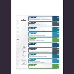 Durable, Durable Register, A4+, mehrfarbig, 1-10, 679527, DURABLE Register A4+ 679527 mehrfarbig 1-10