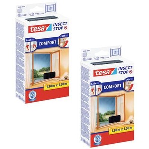 Tesa, tesa COMFORT 55388-00500-01 Fliegengitter (B x H) 130 cm x 150 cm Anthrazit 2 St., tesa Fliegengitter-Gewebe »- Set«