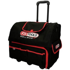 KS Tools, ROLLBAG Universal-Werkzeugtasche XL, KS Tools ROLLBAG Universal-Werkzeugtasche XL, mit Teleskop-Trolly, schwarz / rot