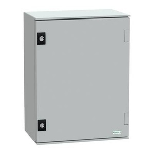 Schneider Electric, Schneider Electric NSYPLM43PG Gehäuse 330 x 430 x 200 Polyester Lichtgrau (RAL 7035) 1 St., Polyestergehäuse PLM Wandmontage, mit Metall-Montageplatte H430xB330xT200mm IP66 Schneider Electric Inhalt: 1 St.