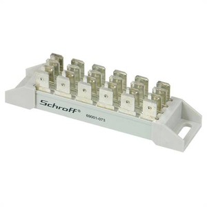 Schroff, SCHROFF Stromschiene, 4-polig für Flachstecker 6,3 x 0,8 mm - ANSCHLUSSVERVIELFA, SCHROFF Stromschiene, 4-polig für Flachstecker 6,3 x 0,8 mm - ANSCHLUSSVERVIELFA
