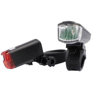 Fischer Fahrrad, FISCHER FAHRRAD Fahrradbeleuchtung Set LED batteriebetrieben Schwarz, 