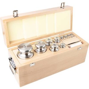 Kern, Kern Gewichtsatz 354-09, OIML-Klasse M2, Nennwert 1 g - 10 kg, Knopf, Edelstahl feingedreht (OIML), im Holzetui, Kern Gewichtsatz 354-09, OIML-Klasse M2, Nennwert 1 g - 10 kg, Knopf, Edelstahl feingedreht (OIML), im Holzetui