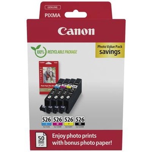 Canon, Canon Tintenset CLI 526 Fotopapier Value Pack Tintenpatrone, Tinte Photo Value Pack CLI-526