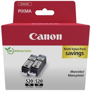 Canon, Canon Tintenp. PGI-520BK DP, Canon Druckerpatrone PGI-520 BK Twin Pack Original 2er-Pack Schwarz 2932B019