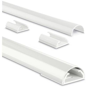 HAMA, Hama Kabelkanal Aluminium Weiß starr (L x B x H) 1100 x 33 x 18 mm 1 St. 00220988, hama 00220988 Alu-Kabelkanal, halbrund, 110 x 3,3 x 1,8 cm, Weiß