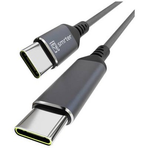 Smrter, Smrter USB-C Kabel USB 2.0 USB-C® Stecker, USB-C® Stecker 1 m Anthrazit mit OTG-Funktion, Rund, Stoff-Ummantelung, Smrter USB-C® Kabel USB 2.0 USB-C® Stecker, USB-C® Stecker 1 m Anthrazit mit OTG-Funktion, Rund, Stoff-Ummantelung