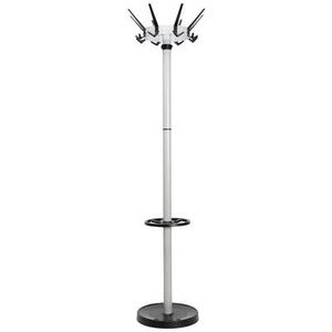 Maul, Maul Garderobenständer, MAULcaligo, silber, 9408095, Maul Garderobenständer 9408095 MAULcaligo Anzahl der Haken: 32 (Ø x H) 46 cm x 175.2 cm Stahl Silber, Schwarz 1 St.