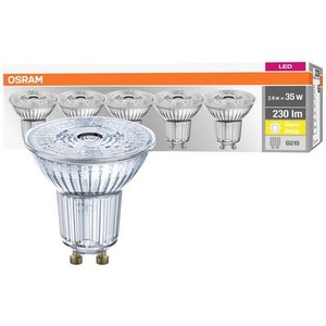 Osram, OSRAM LED-Reflektor GU10 2,6W 2.700K 230lm 36° 5er, OSRAM 4058075157941 LED EEK F (A - G) GU10 Reflektor 2.6 W = 35 W Warmweiß (Ø x H) 50 mm x 50 mm 5 St.