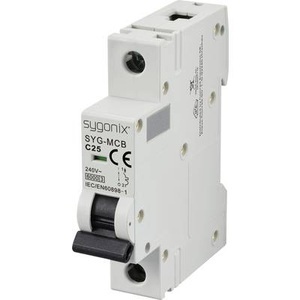 Sygonix, Sygonix SY-6440986 SYG-MCB 1P/C25/6KA Leitungsschutzschalter 1polig 25 A 240 V/AC, Sygonix SY-6440986 SYG-MCB 1P/C25/6KA Leitungsschutzschalter 1polig 25 A 240 V/AC