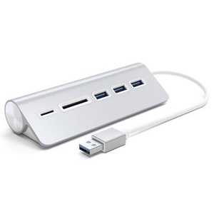 Acer,Apple,Asus,LG,Microsoft,Samsung,Sonstige,Sony, Satechi - Aluminium 3-fach USB 3.0 Hub & SD/Micro-SD Steckplatz (ST-3HCRS) - Silber, Satechi St-3Hcrs - USB Hub und Kartenleser (Silber)