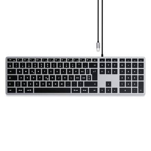 Satechi, Satechi - Slim W3 USB C Aluminium Tastatur Keyboard Schweizer Layout + Nummernblock (ST-UCSW3M-CH) - Space Grau, Satechi Slim W3 Kabelgebunden Tastatur Schweiz, QWERTZ Anthrazit Multimediatasten, mit numerischer Tastatur, Beleuchtet