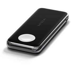 Satechi, SATECHI Quatro - Wireless Power Bank (Schwarz/Grau), Satechi Quatro Wireless Powerbank 10000 mAh Qi Wireless Charging USB-A, USB-C® Schwarz