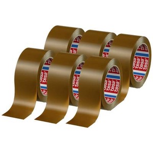 Tesa, tesa PVC-Packband, tesapack® 4124 Premium, VE 6 Rollen, braun, Bandbreite 50 mm, tesa tesapack 4124 PVC 04124-00096-00 Packband tesapack® 4124 Braun (L x B) 66 m x 50 mm 6 St.