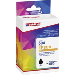 edding, Edding Druckerpatrone ersetzt Epson 202XL (T02G1) Kompatibel Schwarz EDD-604 18-604-01, Edding Druckerpatrone ersetzt Epson T02G1, 202XL Kompatibel Schwarz EDD-604 18-604-01