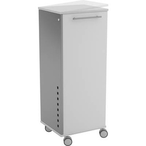 undefined, Office- und Medien-Caddy mit 4 Fächern, 1 ausziehbare Ablageplatte lichtgrau, Rocada 4036 R403682 1 St.