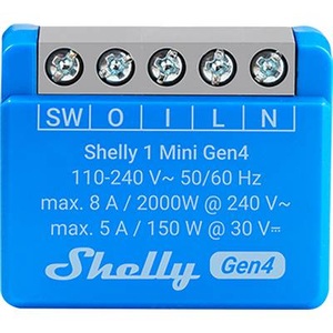 Shelly, Shelly WLAN-Schaltaktor 1 Mini Gen4 WiFi-Switch Blau, 8 A