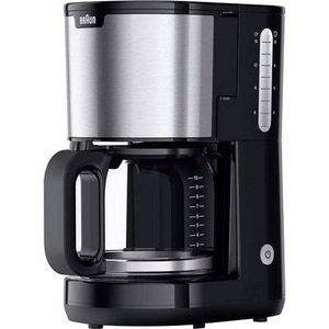 Braun, Braun KF 1500 BK Kaffeemaschine Schwarz, Edelstahl Fassungsvermögen Tassen=10 Glaskanne