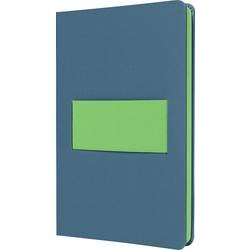 Sigel, Sigel LS204 Notizbuch Linescape Hardcover DIN A5 kariert Mittelblau, Neongrün Anzahl der Blätter: 88