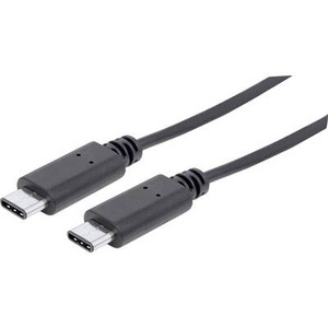 Manhattan, Manhattan USB 3.1 Anschlusskabel [1x USB-C™ Stecker - 1x USB-C™ Stecker] 1 m Schwarz UL-zertifiziert, Manhattan USB-Kabel USB 3.2 Gen1 (USB 3.0 / USB 3.1 Gen1) USB-C® Stecker, USB-C® Stecker 1.00 m Schwarz UL-zertifiziert