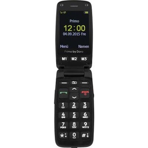 Primo by DORO, Primo by DORO 406 Senioren-Klapp-Handy mit Ladestation, SOS Taste Schwarz, 