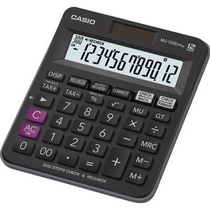 Casio, Casio MJ-120DPLUS Tischrechner Schwarz Display (Stellen): 12 solarbetrieben, batteriebetrieben (B x H x T) 126.5 x 28.6, Casio MJ-120DPLUS Tischrechner Schwarz Display (Stellen): 12 solarbetrieben, batteriebetrieben (B x H x T) 126.5 x 28.6