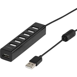 Vivanco IT-USBHUB7PWR 7 Port USB 2.0-Hub Schwarz