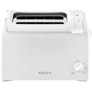 Krups, Krups KH1511 Toaster mit eingebautem Brötchenaufsatz Weiß, 