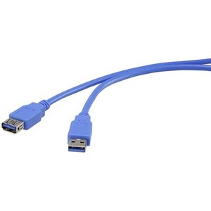 Renkforce, Renkforce USB 3.0 Verlängerungskabel [1x USB 3.0 Stecker A - 1x USB 3.0 Buchse A] 1 m Blau vergoldete Steckkontakte, Renkforce USB-Kabel USB 3.2 Gen1 (USB 3.0 / USB 3.1 Gen1) USB-A Stecker, USB-A Buchse 1.00 m Blau vergoldete