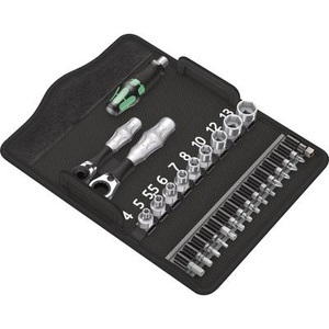 Wera, Wera KK Zyklop Mini 2 Steckschlüsselsatz metrisch 1/4 (6.3 mm) 27teilig 05135918001, Kraftform Kompakt Zyklop Mini 2 Satz, Werkzeug-Set