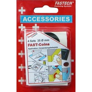 Fastech, Fastech 683-330 Klettpunkte zum Aufkleben Haft- und Flauschteil (Ø) 35 mm Schwarz 8 St., 