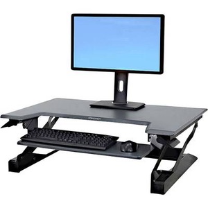 Ergotron, WorkFit-T Sitz-Steh-Arbeitsplatz 33-397-085, Arbeitstisch, Ergotron Sitz-Steh-Schreibtisch WorkFit-T, höheneinstellbar, Maße B 889 x T 584 mm, schwarz
