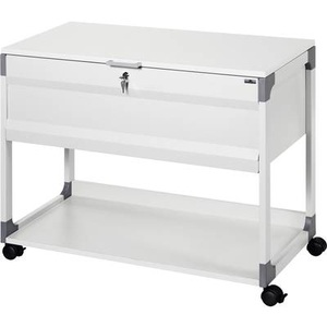 Durable, DURABLE Hängemappenwagen mit Deckel für 100 Mappen, 1 Etage, 1 Ablageboden lichtgrau, Hängemappenwagen für 100 Mappen + Aktenordnerablage, grau, abschliessbar